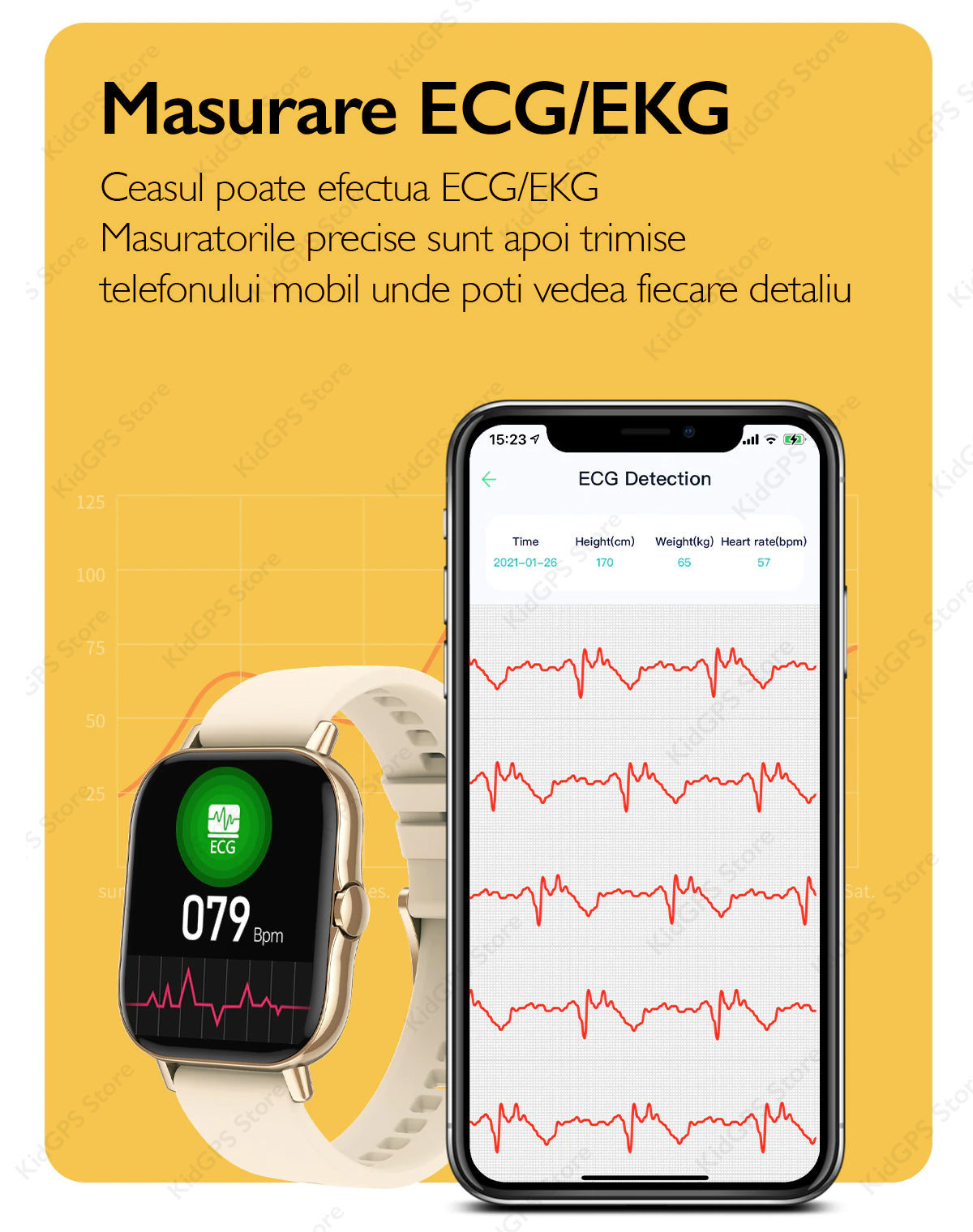 Ceas smartwatch femei TechON DT94 Plus+, Auriu Ceas smartwatch femei TechON DT94 Plus+, Auriu